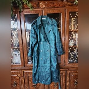 Forecaster Emerald Green Trench Coat Double breasted Medium